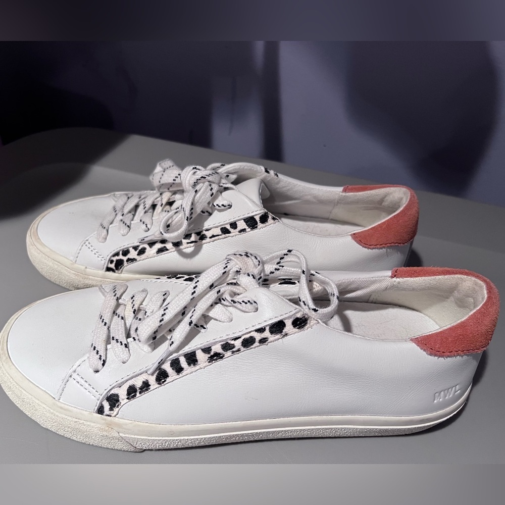 MADEWELL WOMEN'S SIDEWALK LOW-TOP LEATHER & DALMATIAN-PRINT SNEAKERS W7